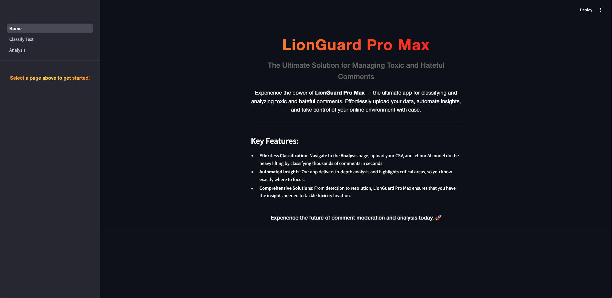 home page